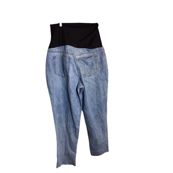 Isabel Maternity Women Jeans Sz 14 Blue Med. Wash Over the Belly Boyfriend NWOT - Picture 2 of 8